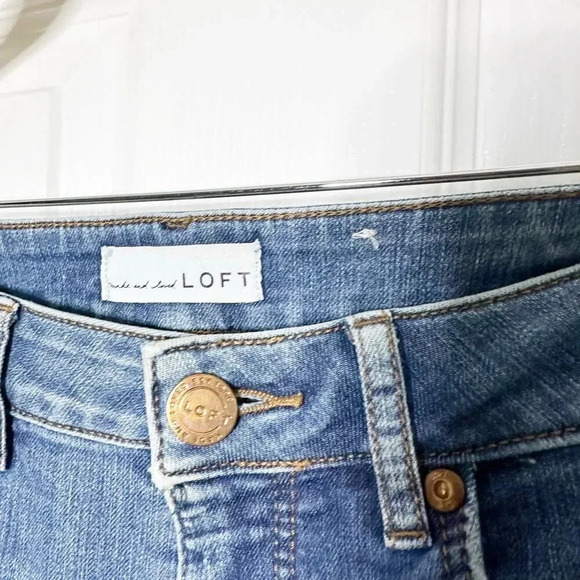 LOFT Size‎ 28/6 Curvy Skinny Raw Hem Jeans Medium Wash High Rise - Picture 2 of 5